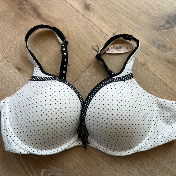 NWT VS Polka Dot Demi Push Up Bra 36C - Picture 1 of 3